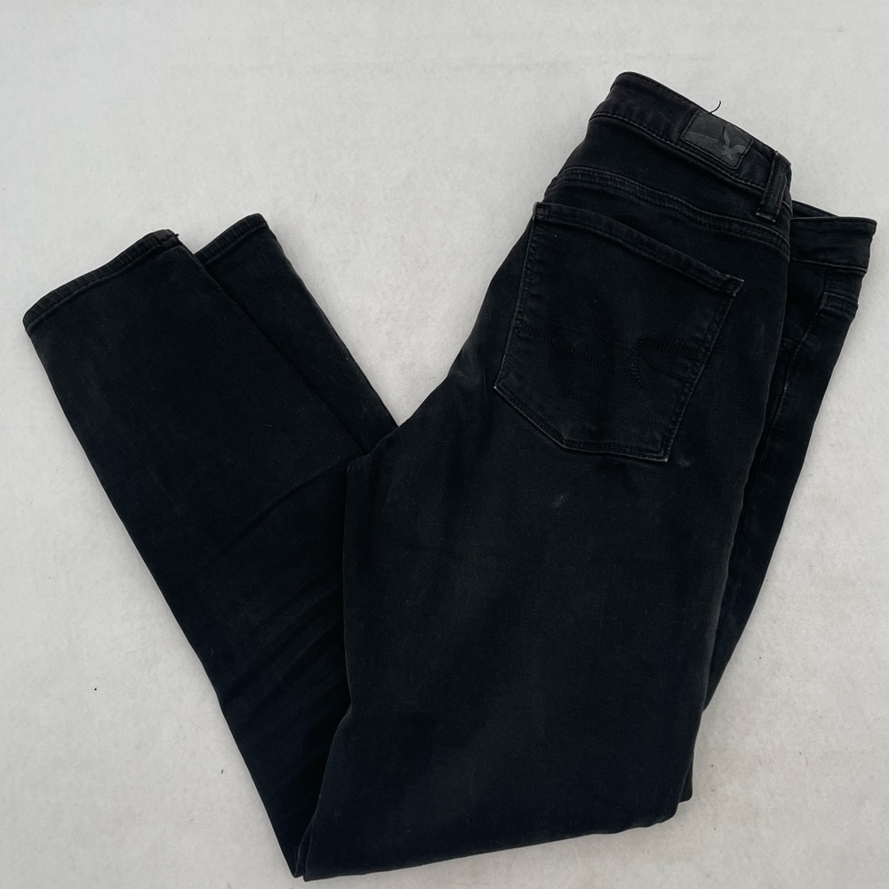 AMERICAN EAGLE Women’s High Rise Jegging Super Stretch Black denim jeans size 8